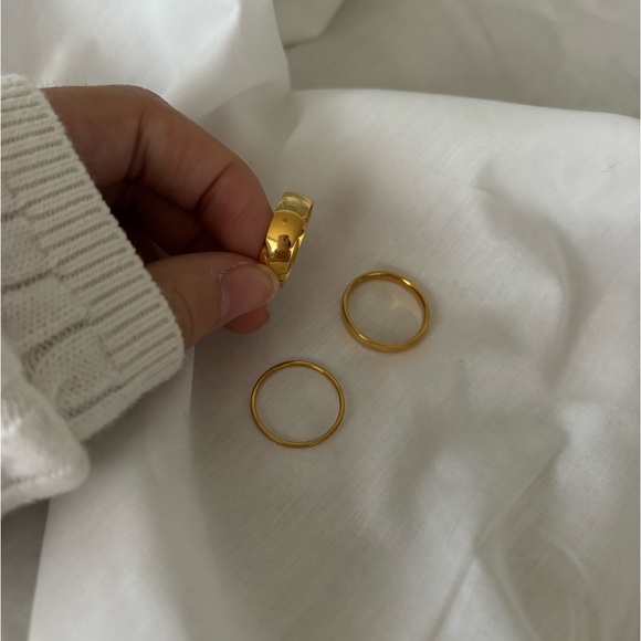 Stainless Steel Stackable Gold Rings - Picture 2 of 5